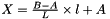 $ X = \frac{B-A}{L} \times l + A $